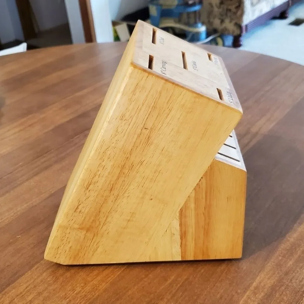 Oneida 11 Slot Wooden Knife Block Storage Utensils Cutlery
